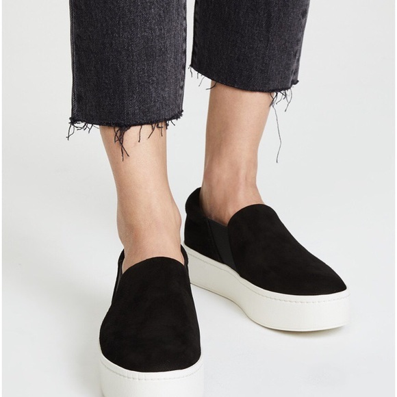 black vince slip ons